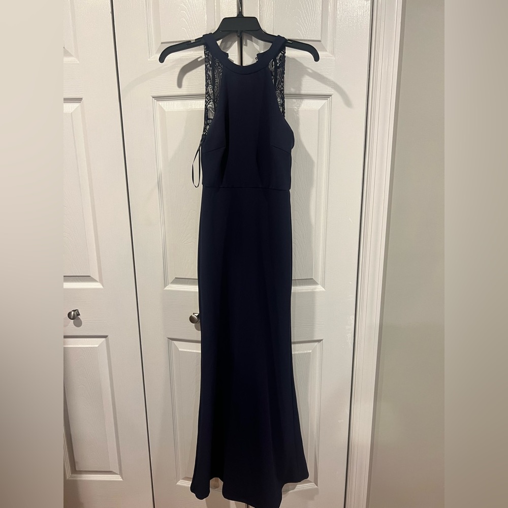Navy/ Dark Blue floor length wedding guest dress